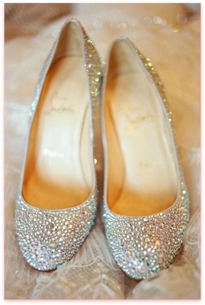Christian Louboutin Silver Sparkle Shoes