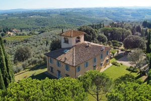 Classic Renaissance villa surrounded by vineyards & olive groves overlooking Florence