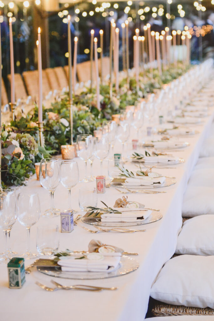long table decor wedding in italy